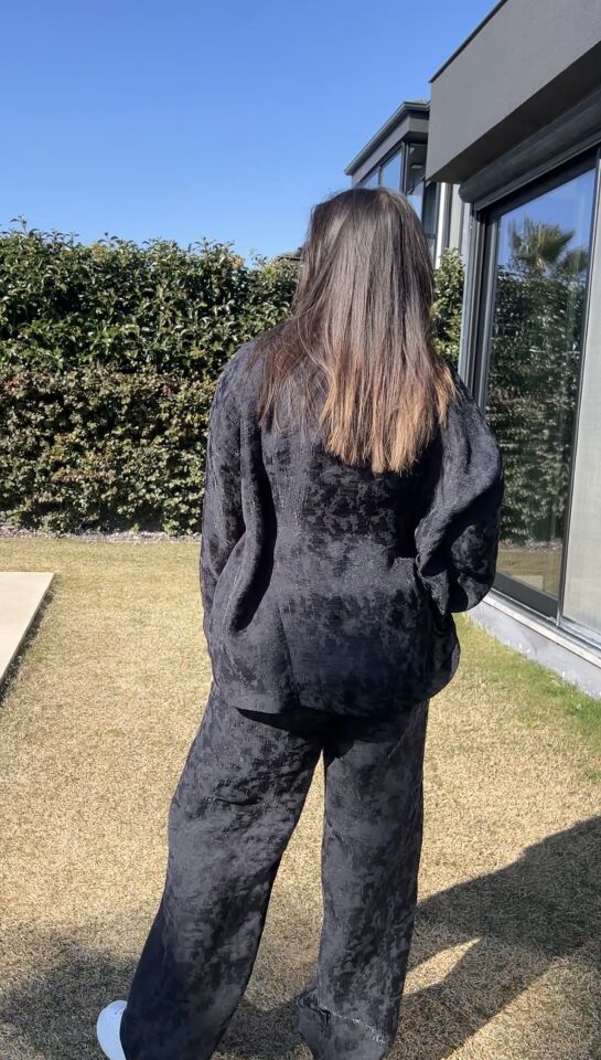 Premium Kalite Saten Takım Siyah